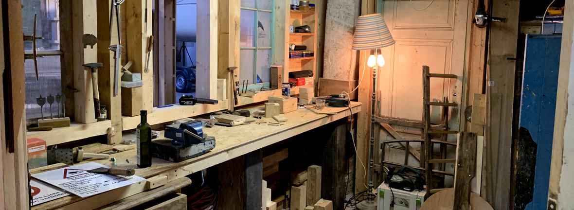 Alligatorholz Gebrauchskunst Yakisugi Ateliers Bootsscheune Helmstorf Werkstatt